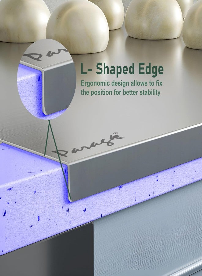 Parage Stainless Steel Countertop Chopping Board with Lip for Kitchen & Professional Use Large 41 x 31 CM | L-Shape Cutting Board for Meat, Fruit Cutter, Vegetable Chopper | Heavy Duty & Rust Free - Image 3